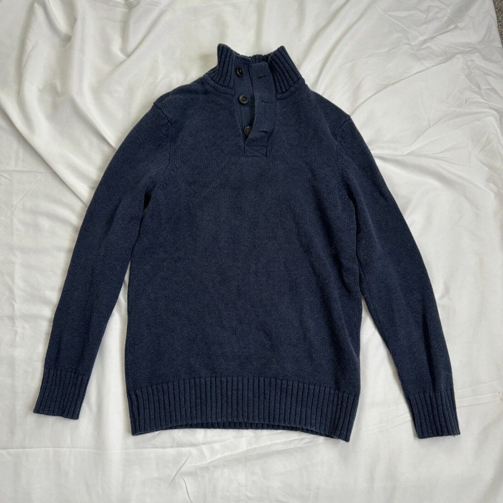 Distillery Apparel Navy Blue Mens Size Medium Sweater Knit Pull Over